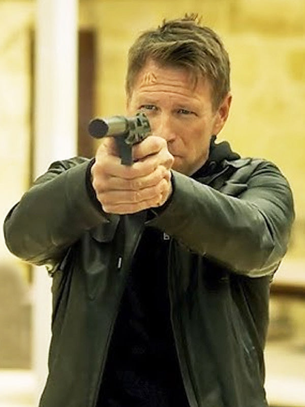 Aaron Eckhart Classified Black Leather Jacket Black Friday Sale