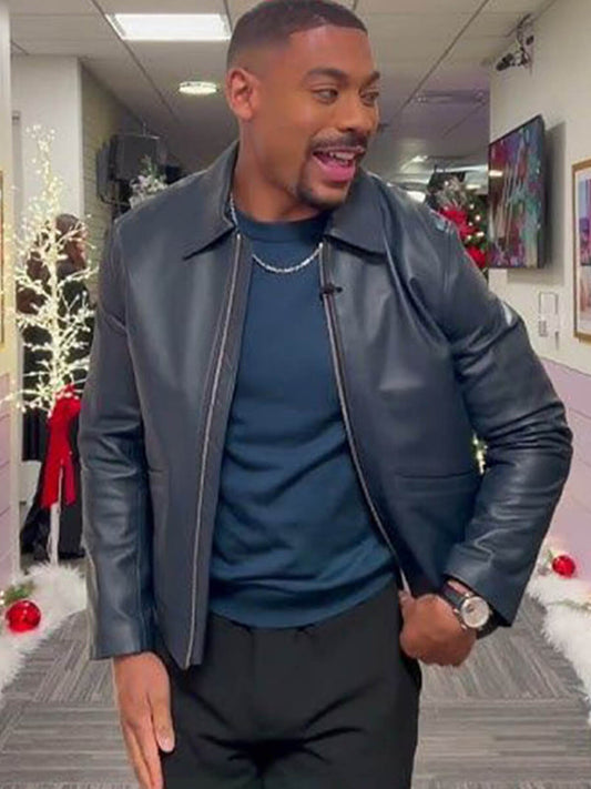 Aaron Pierre Leather Biker Black Jacket