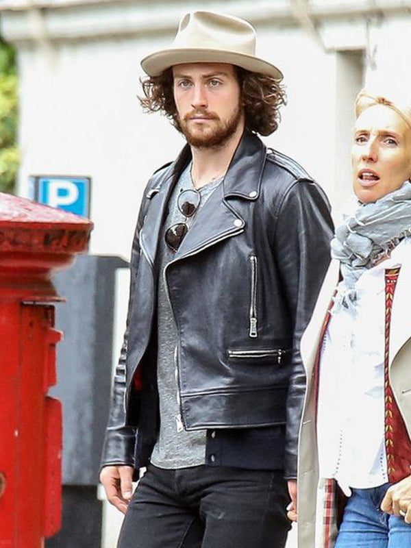 Aaron Taylor Johnson Elizabeth Black Leather Jacket