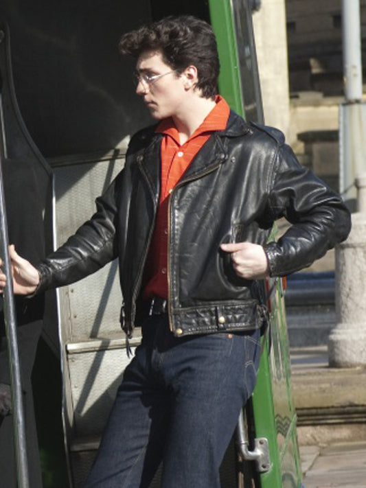 Aaron Taylor NoWhere Boy Black Leather Jacket Easter Sale