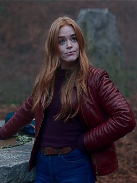 Abigail Cowen Fate The Winx Vintage Leather Jacket Easter Sale