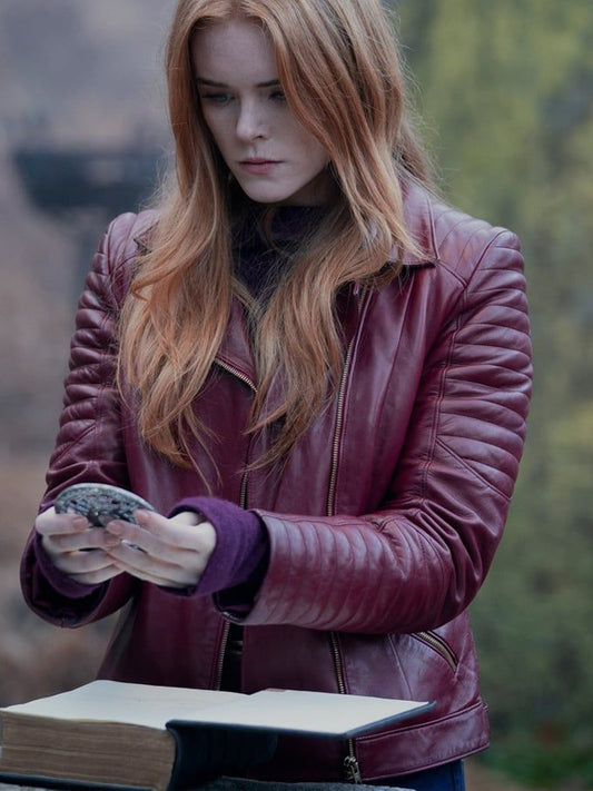 Abigail Cowen Fate The Winx Vintage Leather Jacket