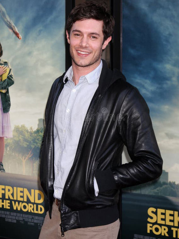Adam Brody Black Hooded Leather Jacket Easter Sale