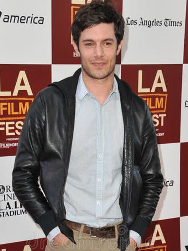 Adam Brody Black Hooded Leather Jacket on Sale