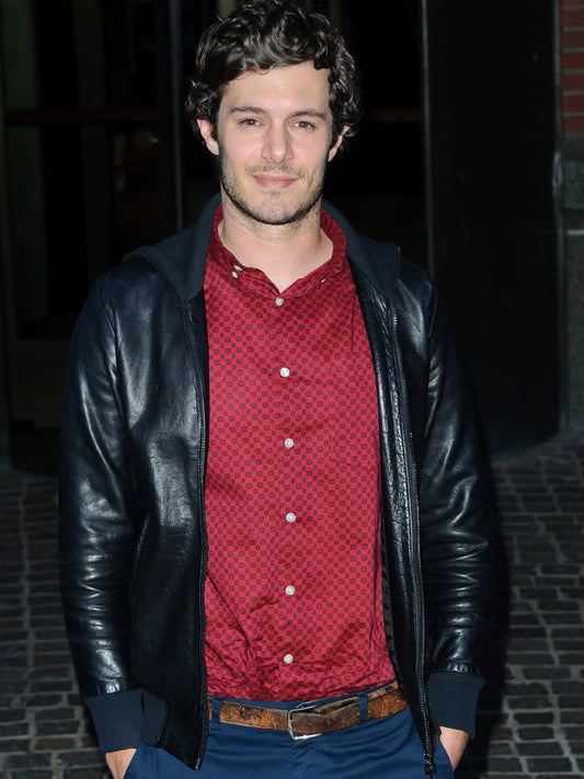Adam Brody Black Hooded Leather Jacket