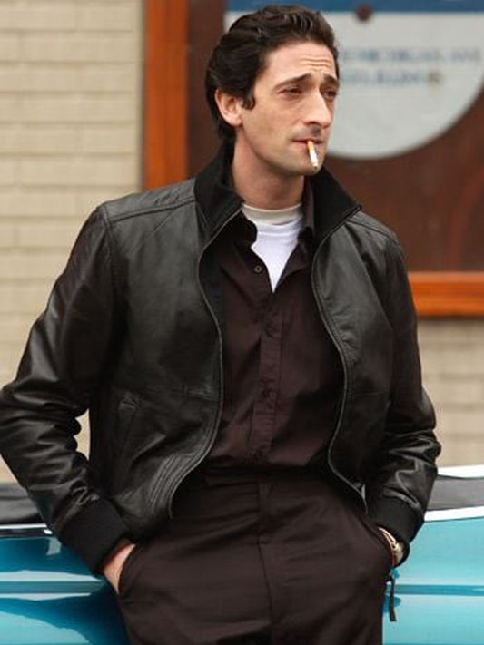 Adrien Brody Bullet Head Bomber Leather Jacket