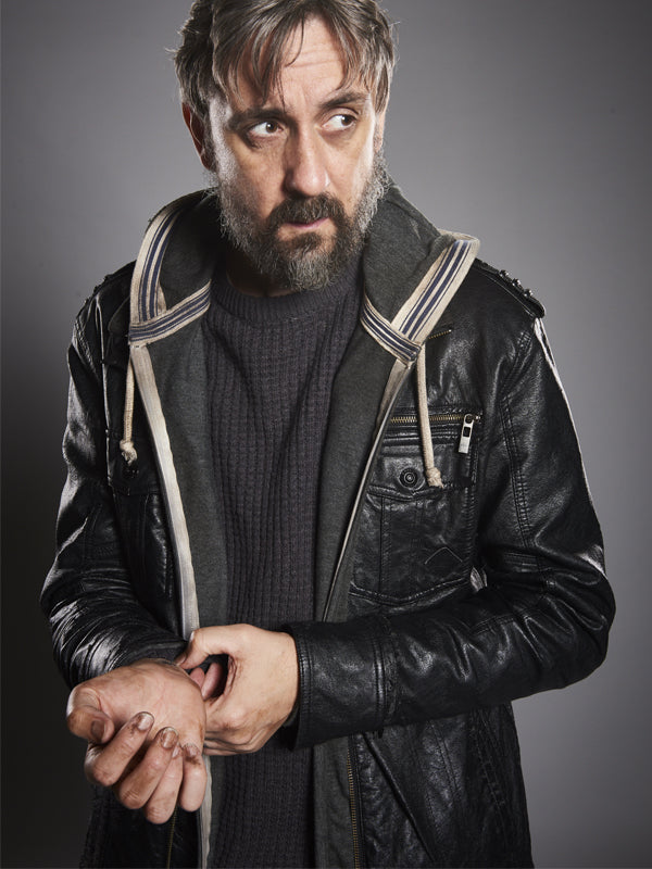 After Life Tim Plester Black Leather Jacket New Year Sale
