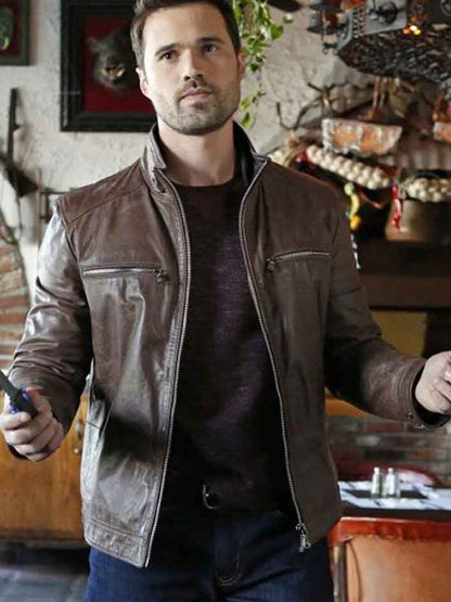 Agents of S.H.I.E.L.D. Grant Ward Brown Leather Jacket Free Shipping USA UK Europe