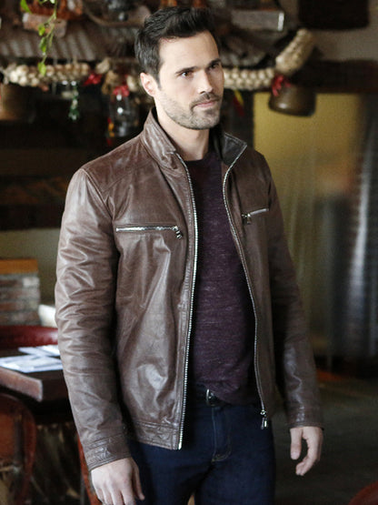 Agents of S.H.I.E.L.D. Grant Ward Brown Leather Jacket New Year Sale