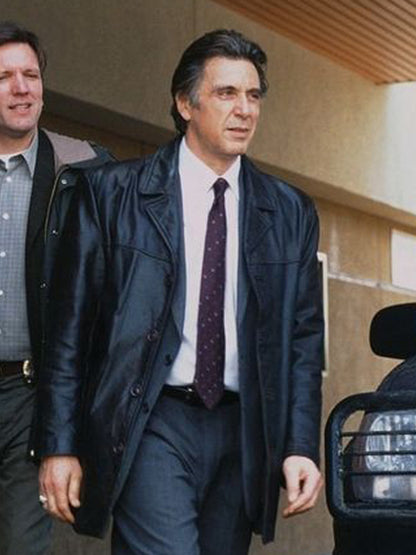 Al Pacino Insomnia Black Vintage Leather Coat