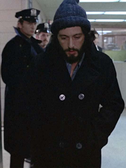 Al Pacino Serpico Vintage Black Wool Peacoat