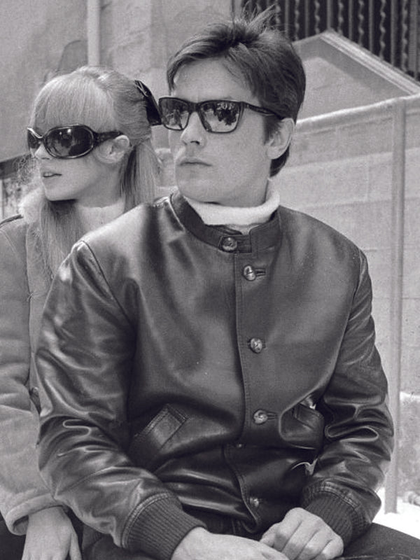 Alain Delon Vintage Leather Biker Jacket New Year Sale