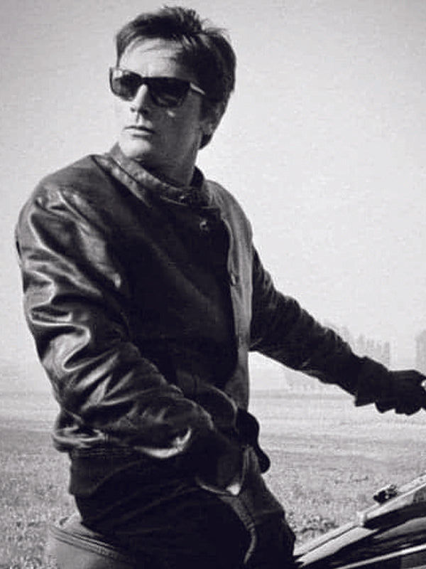 Alain Delon Vintage Leather Biker Jacket Shop now