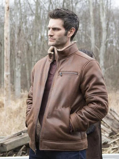 Alan Powell Quantico Brown Leather Fur Jacket New Year Sale