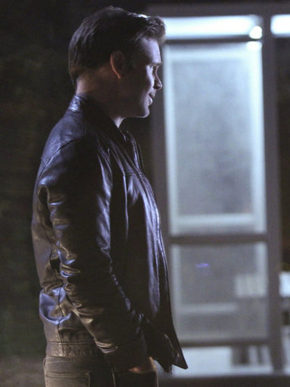 Alaric Saltzman The Vampire Diaries Brown Leather Jacket Buy now
