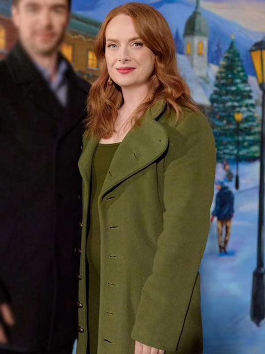 Alex Paxton Beesley Our Christmas Mural Green Wool Coat
