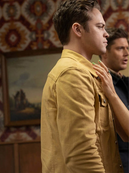 Alexander Calvert Supernatural Brown Cotton Jacket Celebrity Outfits