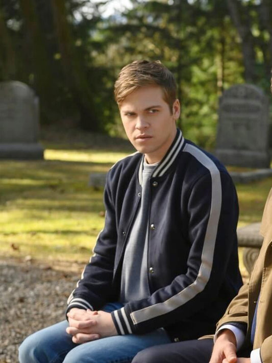 Alexander Calvert Supernatural S15 Varsity Wool Jacket Black Friday Sale