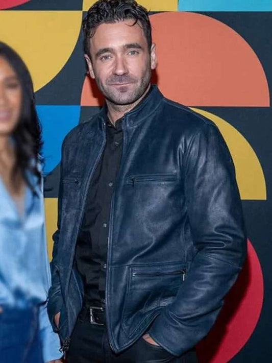 Allan Hawco Saint Pierre Fitz Black Leather Jacket
