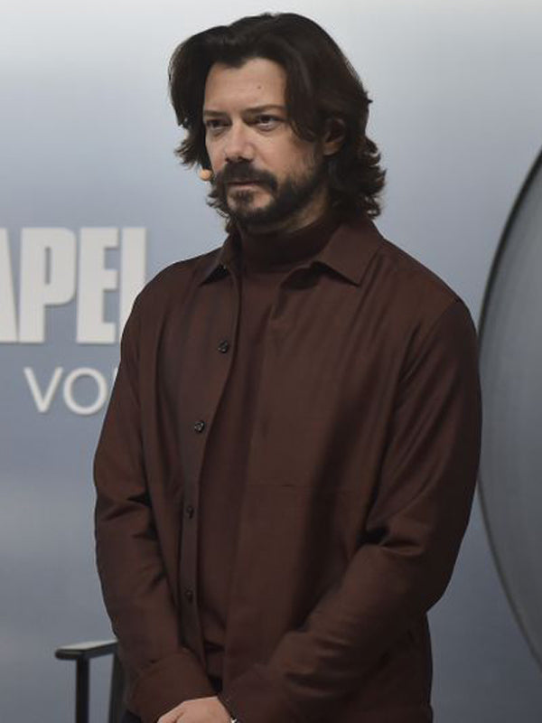 Alvaro Morte Vintage Brown Wool Jacket