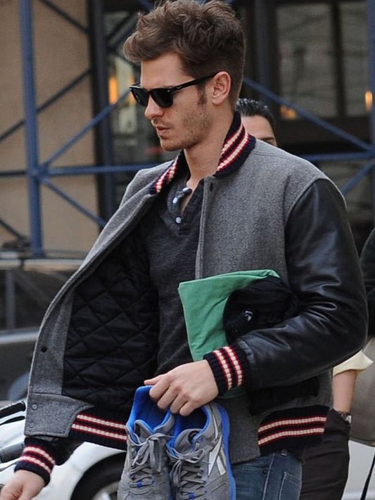 Andrew Garfield Wool Varsity Jacket Celebrity Outfits