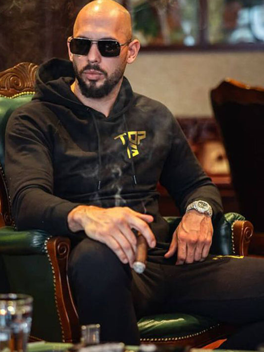 Andrew Tate Top G Cobra Black Fleece Tracksuit