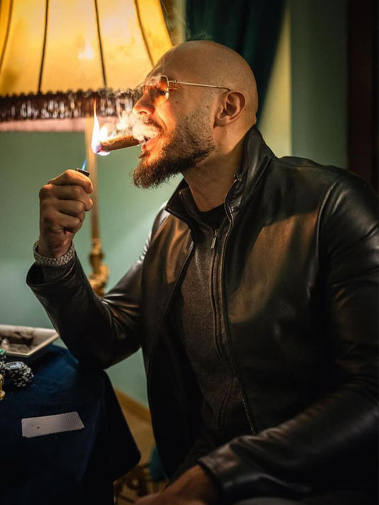 Andrew Tate Top G Cobra Black Leather Jacket Black Friday Sale