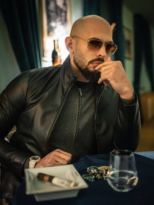 Andrew Tate Top G Cobra Black Leather Jacket