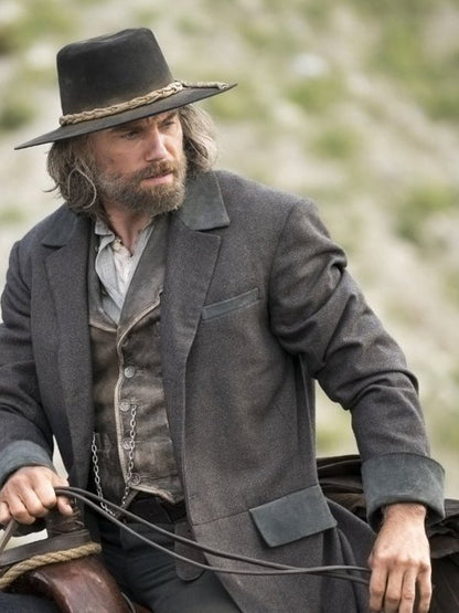 Anson Mount Hell On Wheels Gray Wool Coat Winter Sale