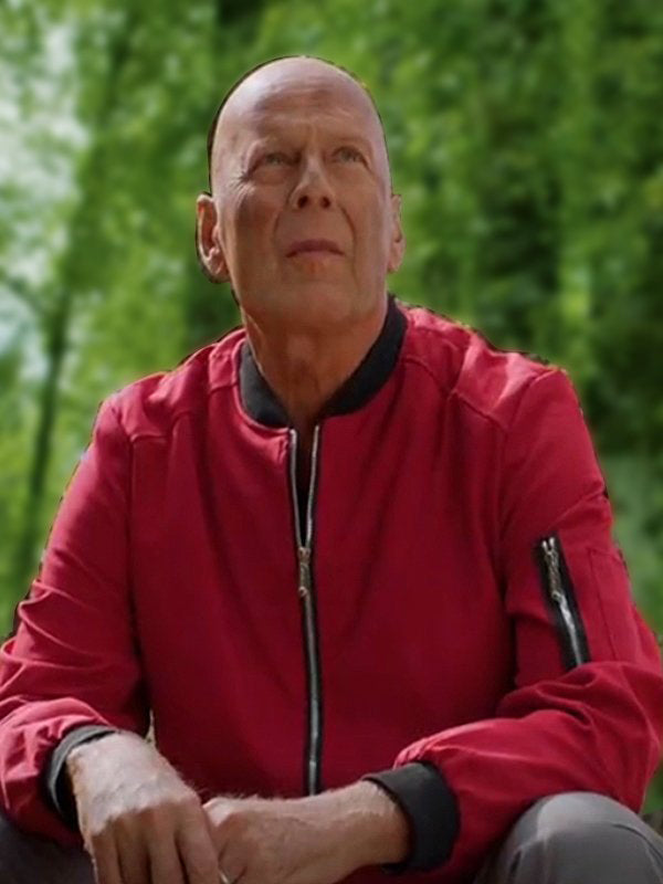 Apex Bruce Willis Red Bomber Cotton Jacket Celebrity Style