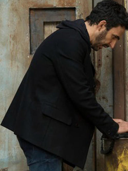 Aram Mojtabai The Blacklist Black Wool PeaCoat Shop now