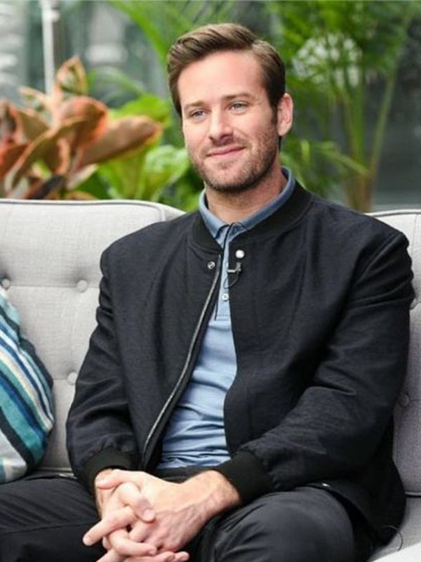 Armie Hammer Black Cotton Jacket Hot Sale