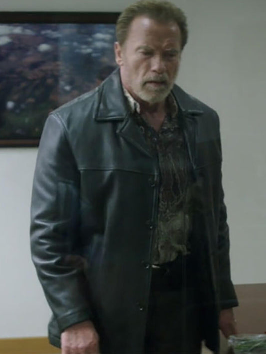 Arnold Schwarzenegger Aftermath Black Leather Coat