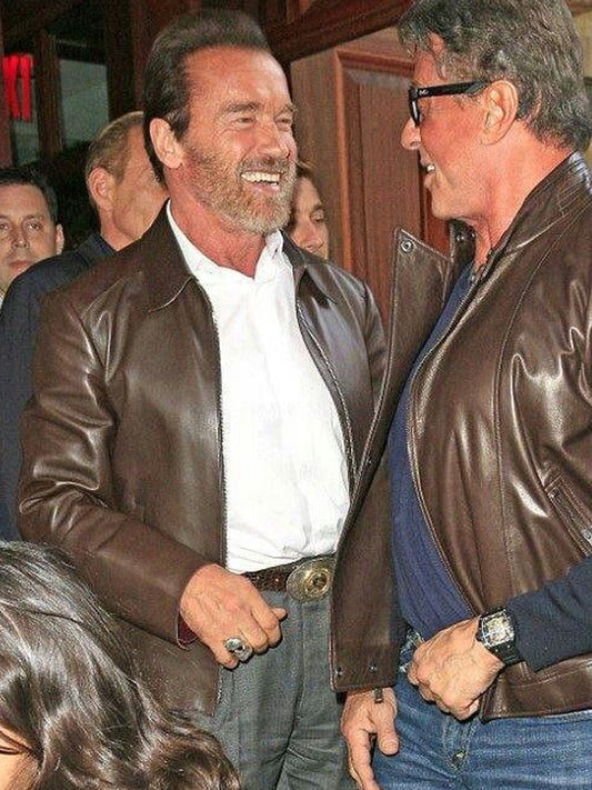 Arnold Schwarzenegger Classic Brown Leather Jacket