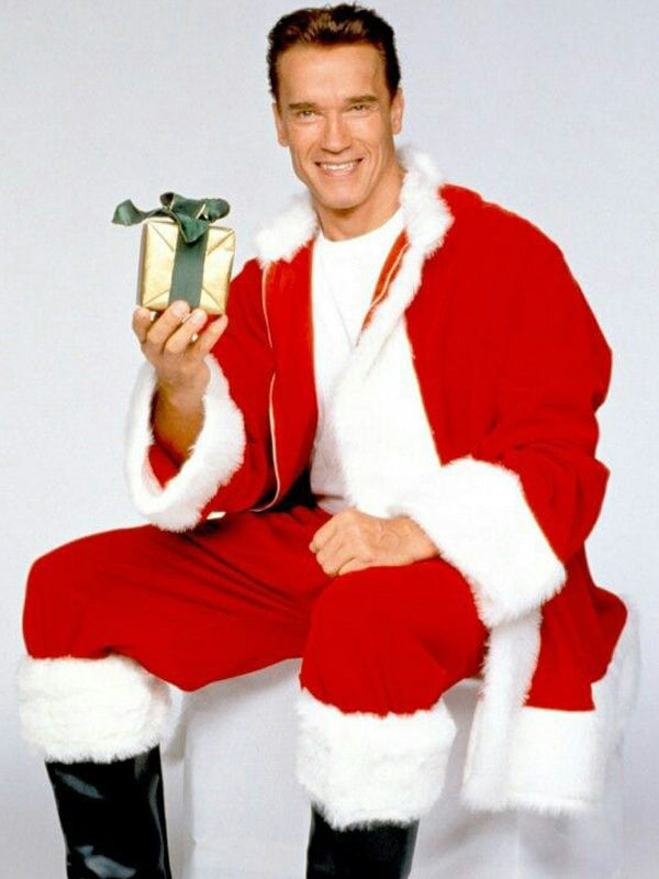 Arnold Schwarzenegger Red Santa Claus Christmas Velvet Coat New Year Sale