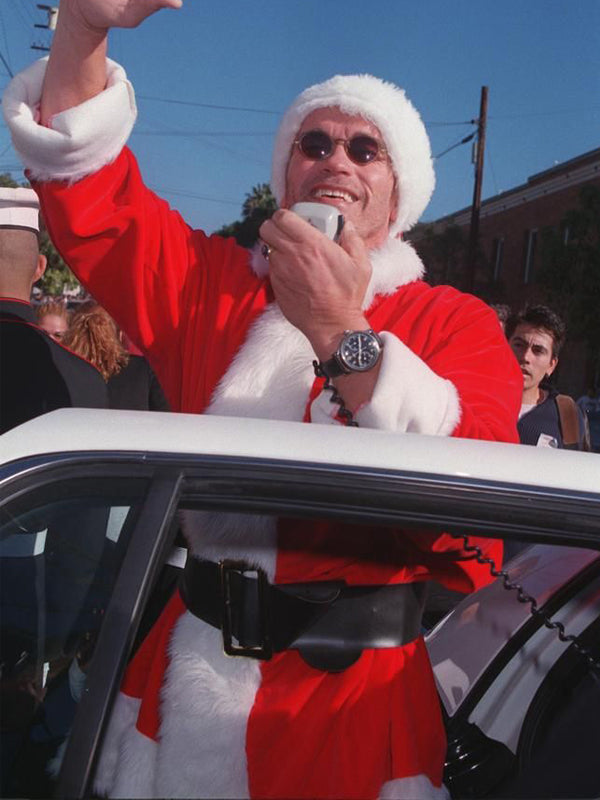 Arnold Schwarzenegger Red Santa Claus Christmas Velvet Coat