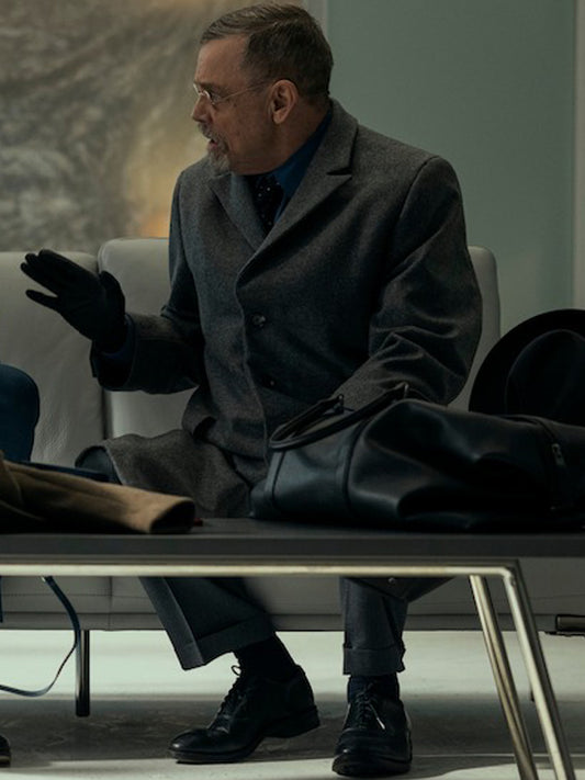 Arthur Pym The Fall of the House of Usher Gray Wool Coat Black Friday Sale