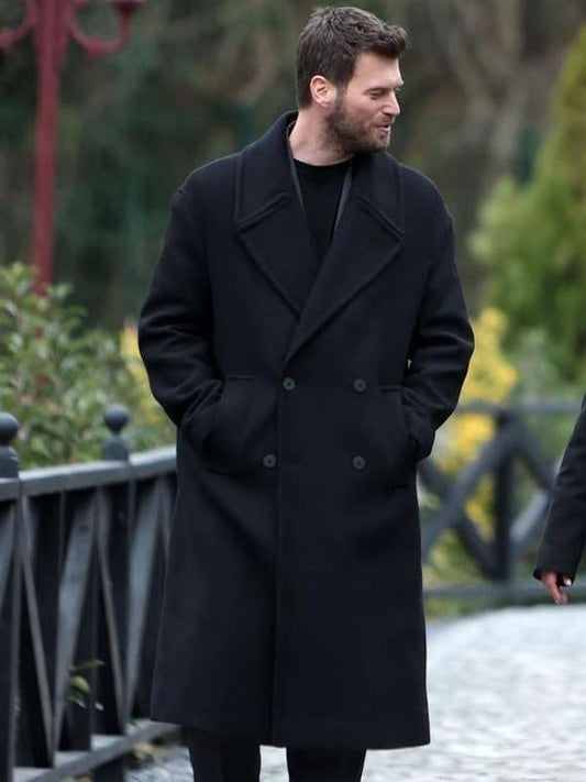 Aslan Soykan The Family Black Trench Wool Coat
