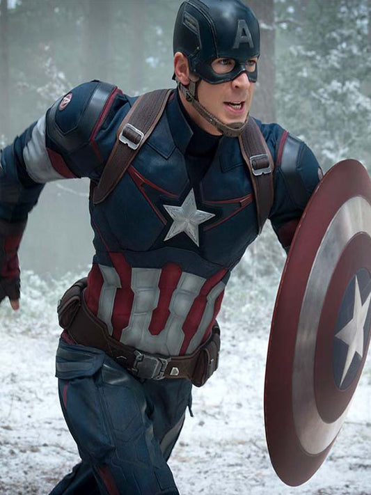 Avengers Age Of Ultron Captain America Leather Jacket Costume