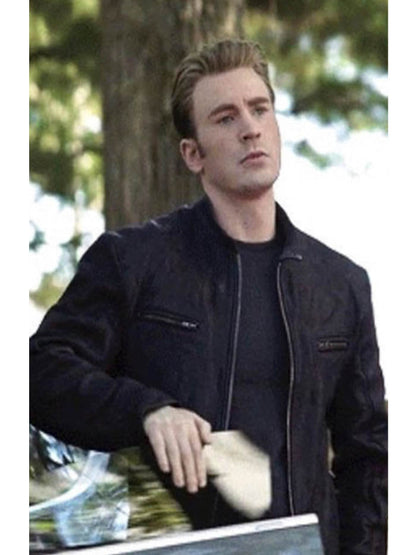 Avengers Endgame Captain America Leather Jacket lederjacke herren
