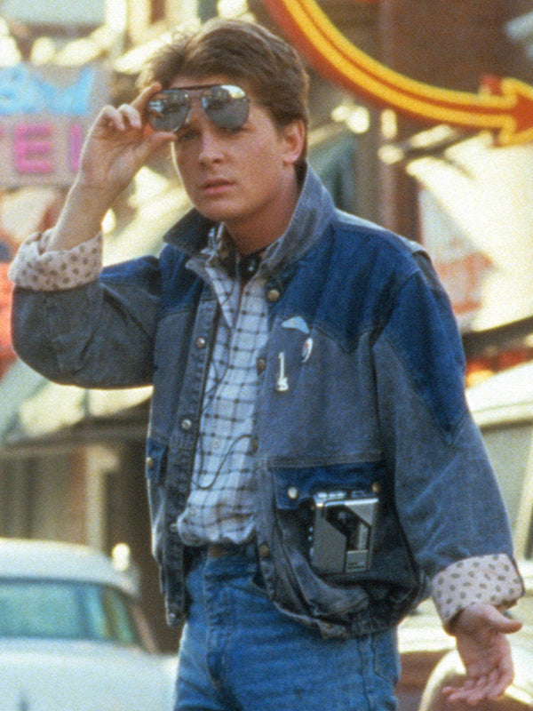 Back To The Future Marty McFly Denim Vintage Jacket Free Shipping UK USA Canada