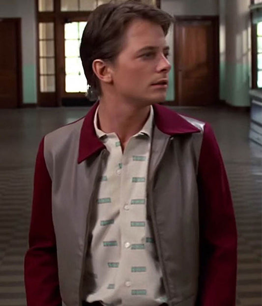 Back to the Future 1955 Marty McFly Vintage Leather Jacket Cosplay Costume