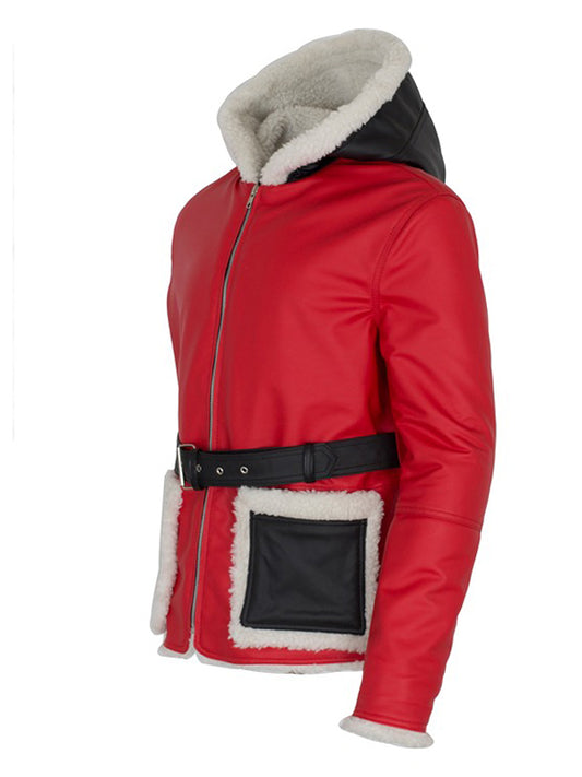 Bad Santa Christmas Leather Jacket Santa Claus Costume for Sale