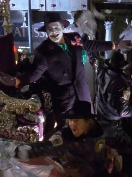 Batman 1989 Jack Nicholson Joker Wool Trench Coat Cosplay