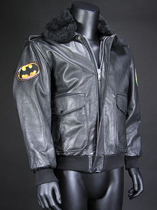 Batman 1989 Michael Keaton Black Leather Jacket