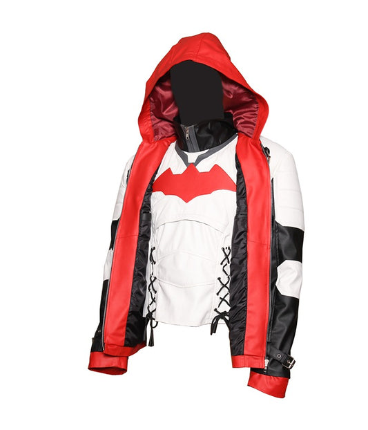 Batman Arkham Knight Red Hood Costume Leather Jacket Free Shipping