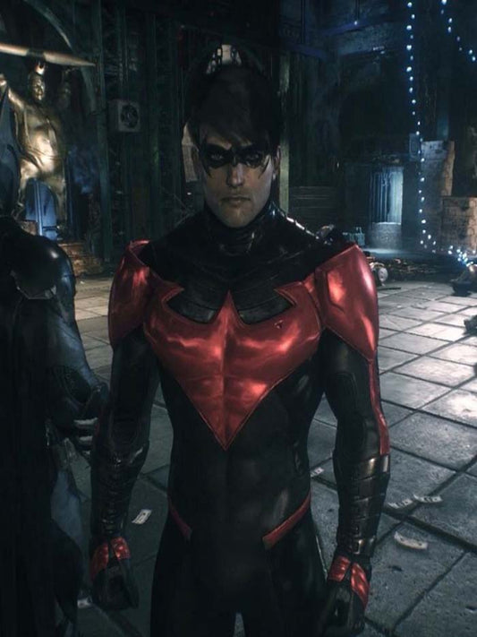 Batman Nightwing Dick Grayson Leather Jacket Costume Halloween