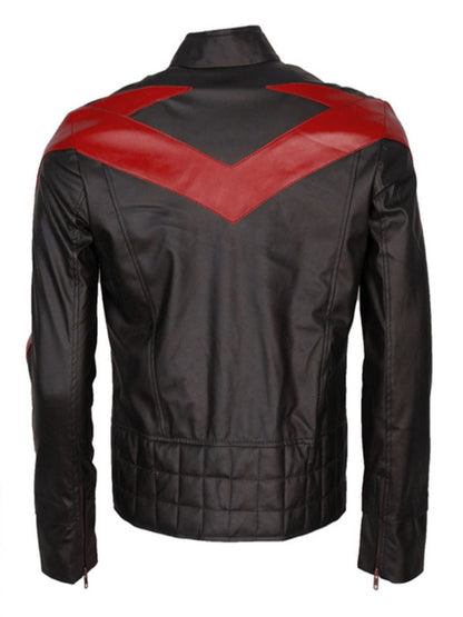 Batman Nightwing Dick Grayson Leather Jacket Costume lederjacke herren