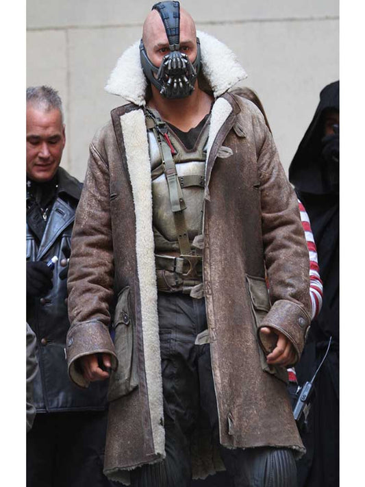 Batman The Dark Knight Rises Tom Hardy Bane Leather Coat on Hot Sale