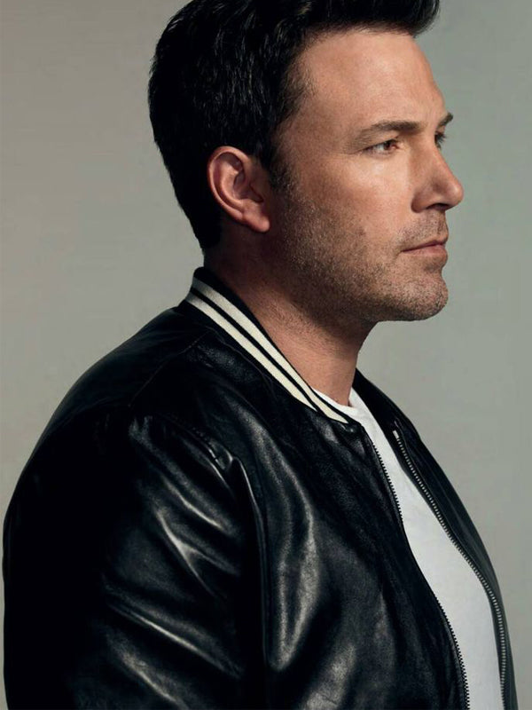 Ben Affleck Leather Bomber Black Jacket New Year Sale